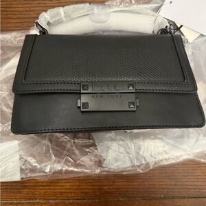 Nicole Miller Black Textured Crossbody Bag